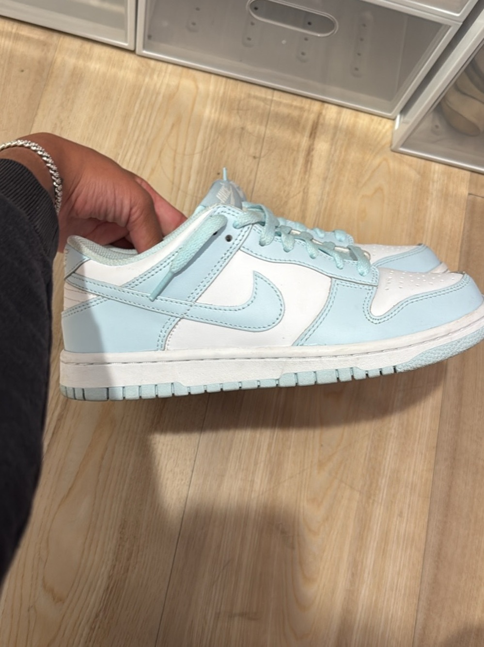 Nike Women's Low Top Sneakers - White and Light Blue